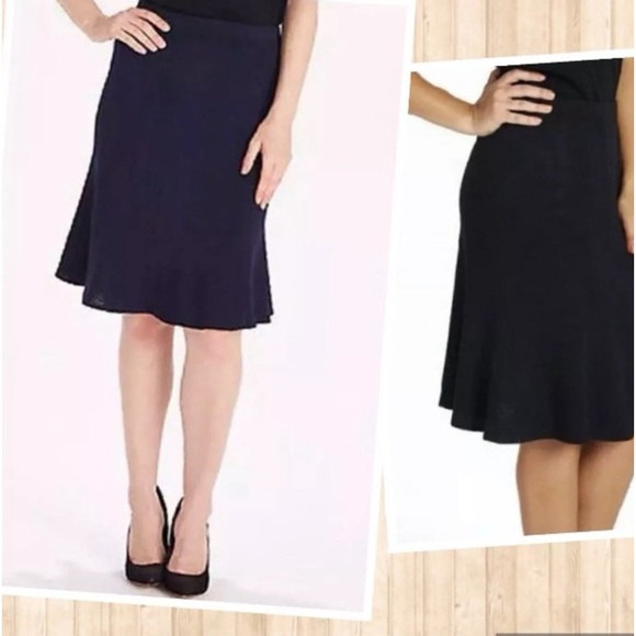 John Caviar Black Santana Knit Elastic Waist Fit Flare - Main Image